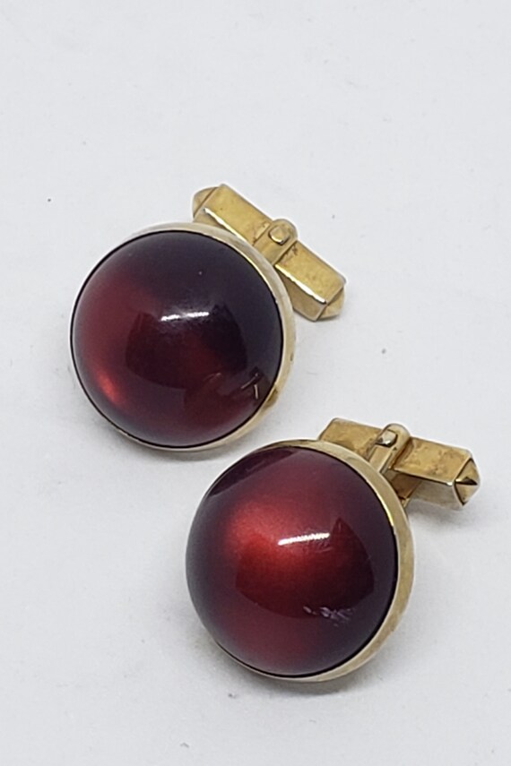 40s Ruby Red Swank Cufflinks - image 3