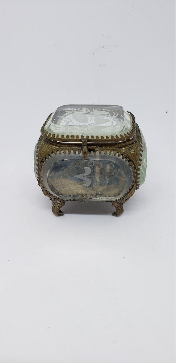 Victorian Jewelry Casket with Beautifully Etched B