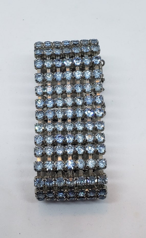 Vintage Sky Blue Rhinestone Crystal Bracelet Fabu… - image 2