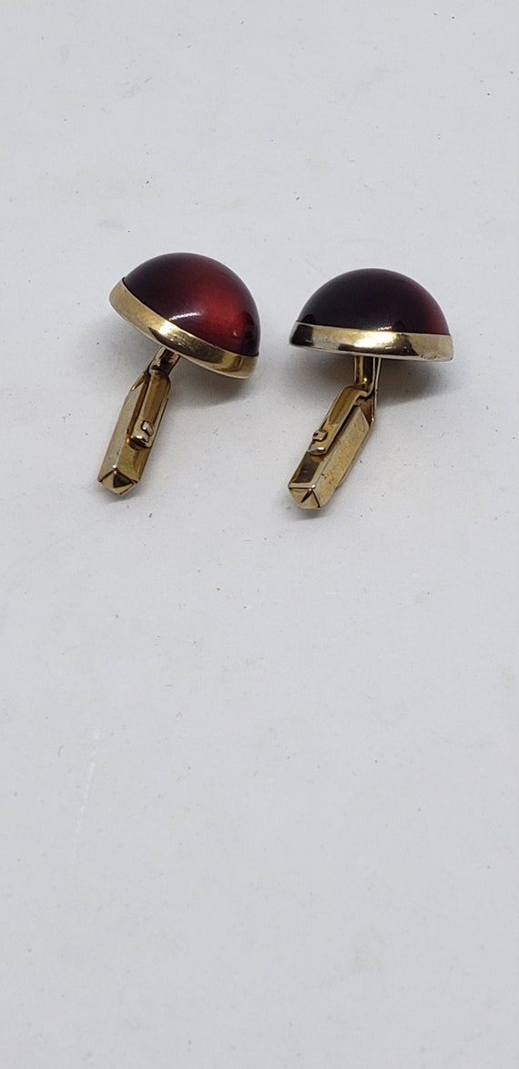 40s Ruby Red Swank Cufflinks - image 4