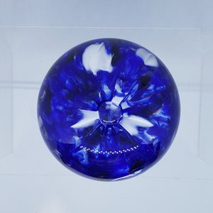 Signed L.C. Roff Vintage Cobalt Art Glass Paperweight - Etsy
