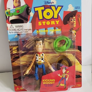 MINT TOY STORY Original Kicking Woody 6" Action Figure on Card Thinkway Toys image 2