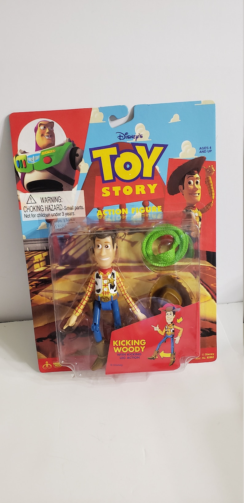 MINT TOY STORY Original Kicking Woody 6" Action Figure on Card Thinkway Toys image 2