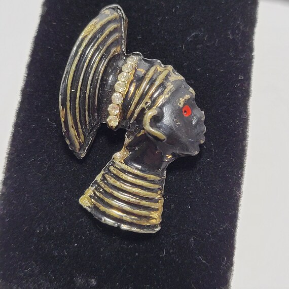 Vintage Blackamoor Nubian Queen Pin 40s/50s - image 4