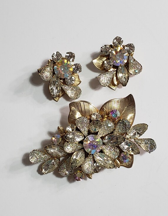 AMAZING Set by "JUDY LEE" Brooch & Earrings 1950'… - image 2