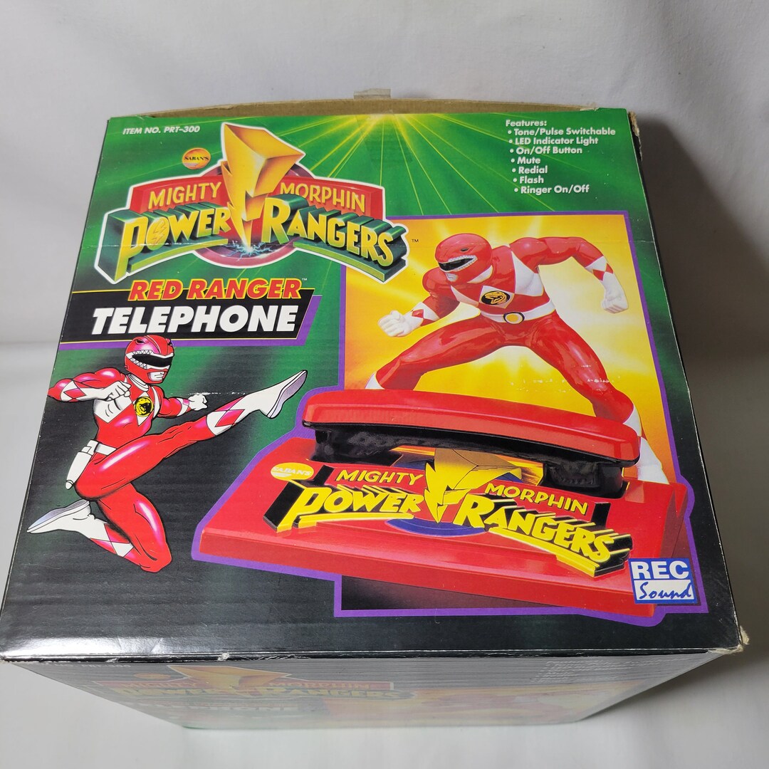 MINT! 1994 Saban's Mighty Morphin Power Ranger Red Ranger Telephone ...