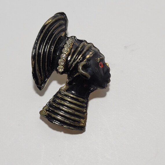 Vintage Blackamoor Nubian Queen Pin 40s/50s - image 2