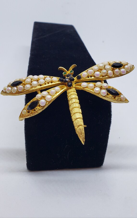 Awesome Vintage Golden Dragonfly - image 3