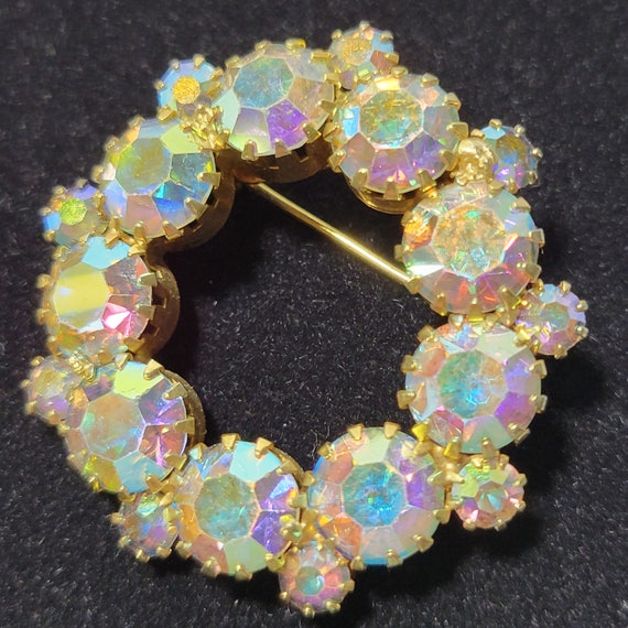 50s/60s Dazzling Vintage Circle Pin Sparkling Aro… - image 7