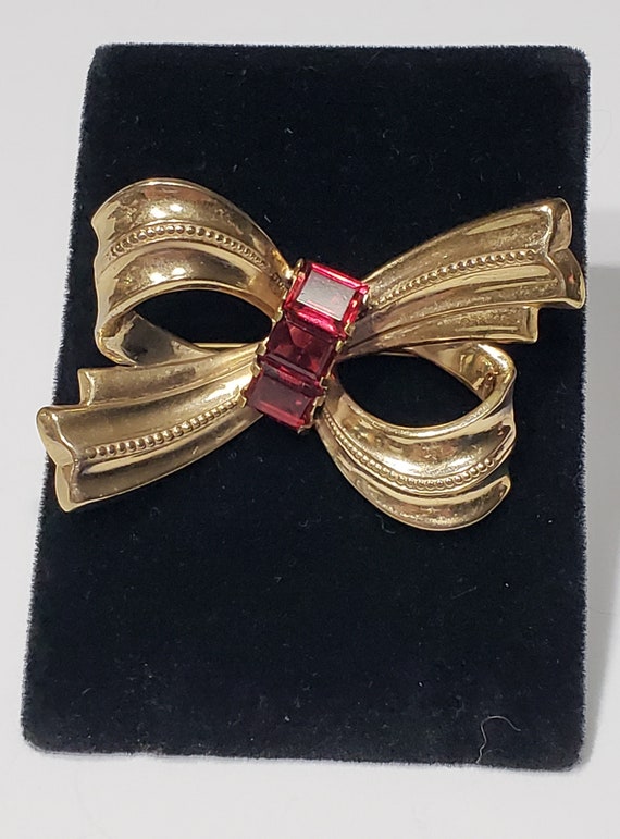 40's Elegant Bow Brooch Mexico Unique and Simple E