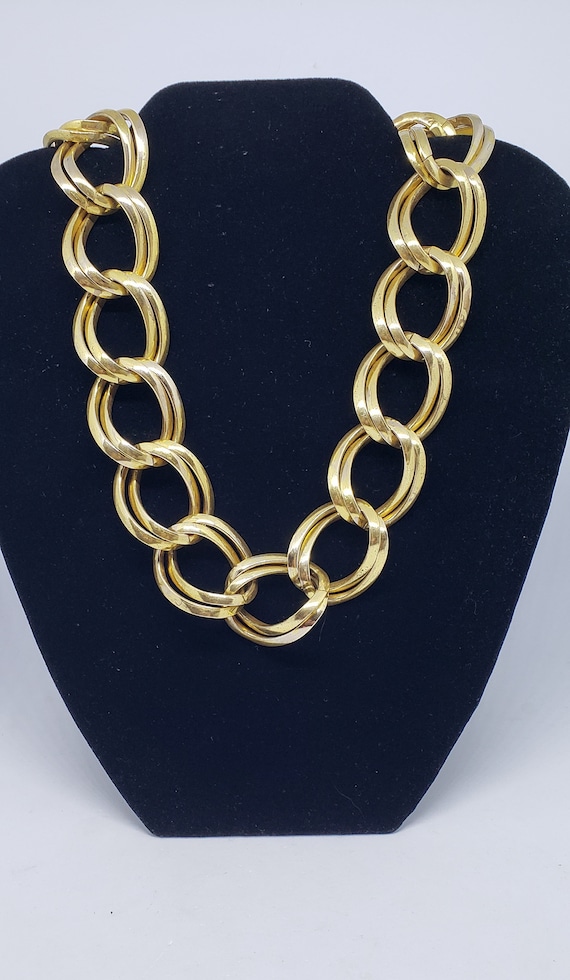 vintage golden double chain Gem