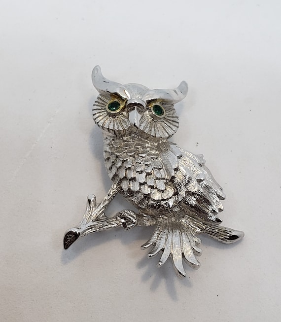 NEW REDUCED Price! 1960's MONET Silvery Owl Pin