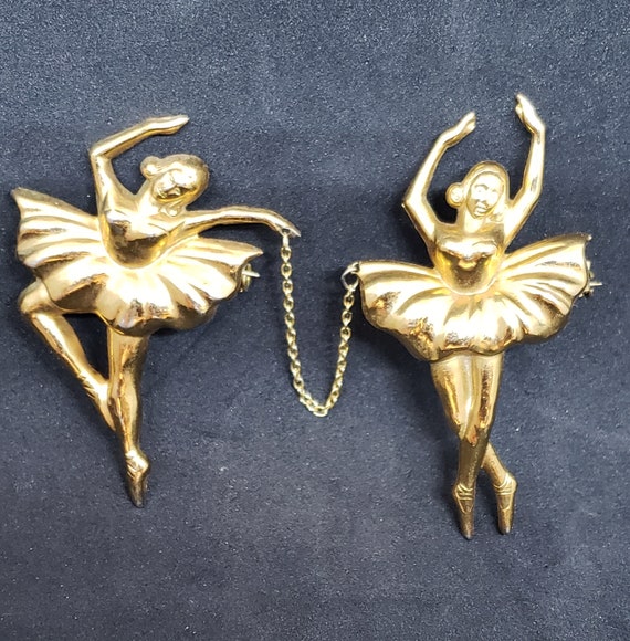 1945 CORO Ballerina Chatelaine Pins