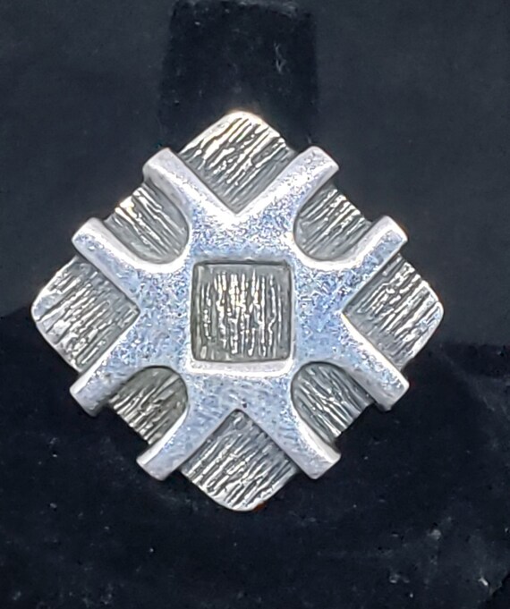 Vintage Repurposed Adjustable Ring Silver Abstrac… - image 7
