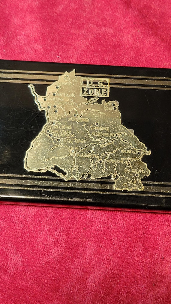 1940s U. S. Zone Germany Cigarette Case Silver/black