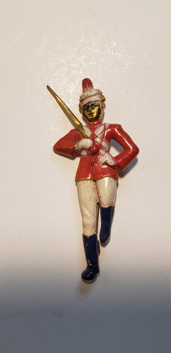40's/50's Band Major Pressed Metal Pin Hand Painte
