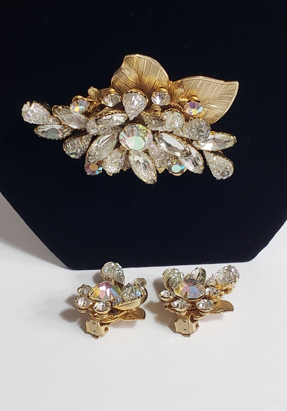 AMAZING Set by "JUDY LEE" Brooch & Earrings 1950'… - image 3