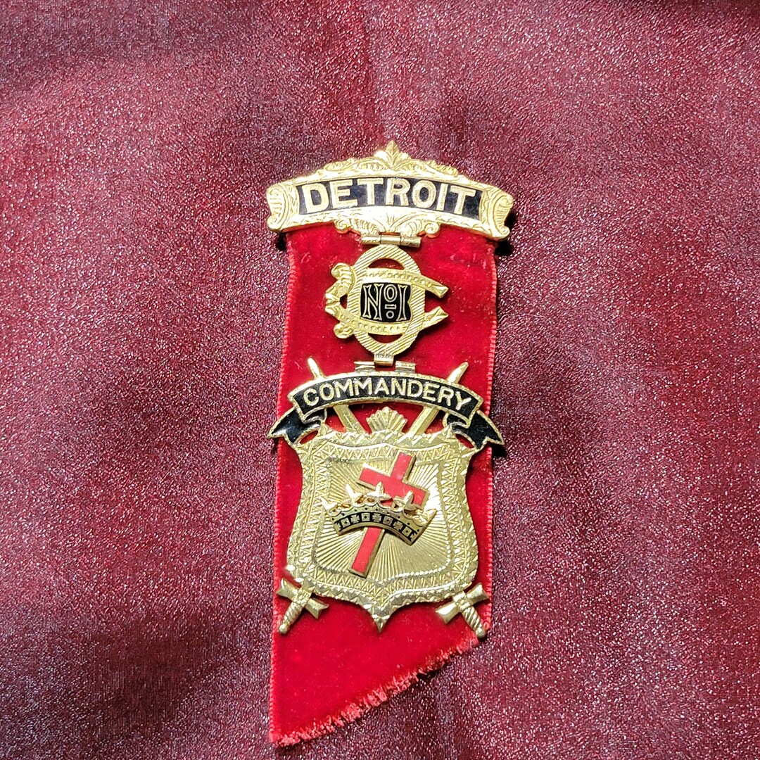 Vintage Mason/knights Templar Badge DETROIT NO.1 COMMANDERY Etsy