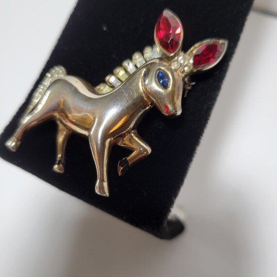 RARE! 1940s Coro Craft Sterling Vermeil Donkey/Ho… - image 6