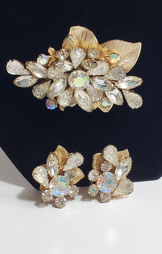 AMAZING Set by "JUDY LEE" Brooch & Earrings 1950'… - image 4