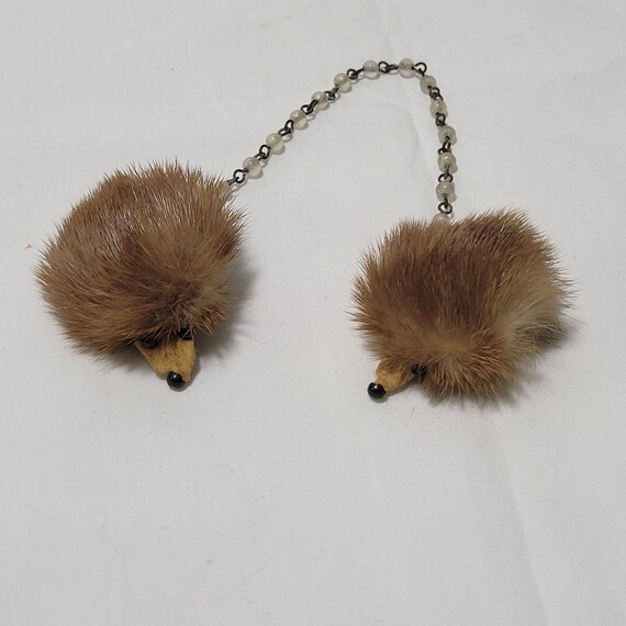 NEW REDUCED PRICE! Vintage Mink Sweater Clips 40s… - image 6