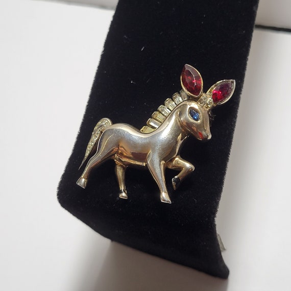 RARE! 1940s Coro Craft Sterling Vermeil Donkey/Ho… - image 7