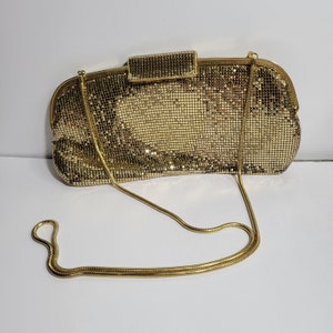 La Regale Ltd Gold Mesh Shoulder Bag with Snake Chain Strap made