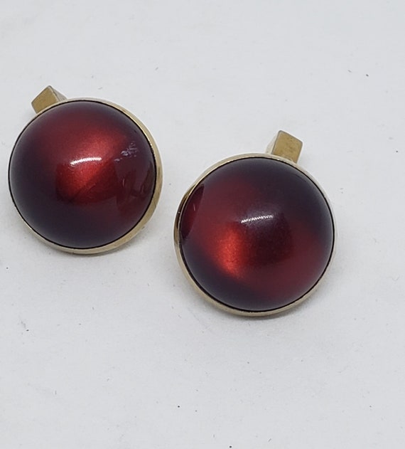 40s Ruby Red Swank Cufflinks - image 1