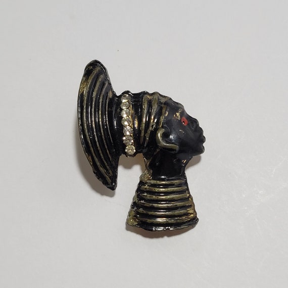 Vintage Blackamoor Nubian Queen Pin 40s/50s - image 1