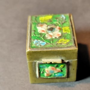 Vintage Small Brass and Enameled Box 60s/70s