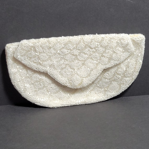 WALBORG White Beaded Hand Clutch Made in West Ger… - image 8