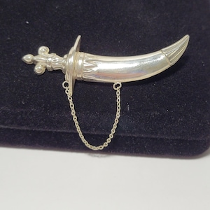 Signed &quot;STERLING LANG&quot; Vintage Saber/Sword Pin Circa 40s/50s