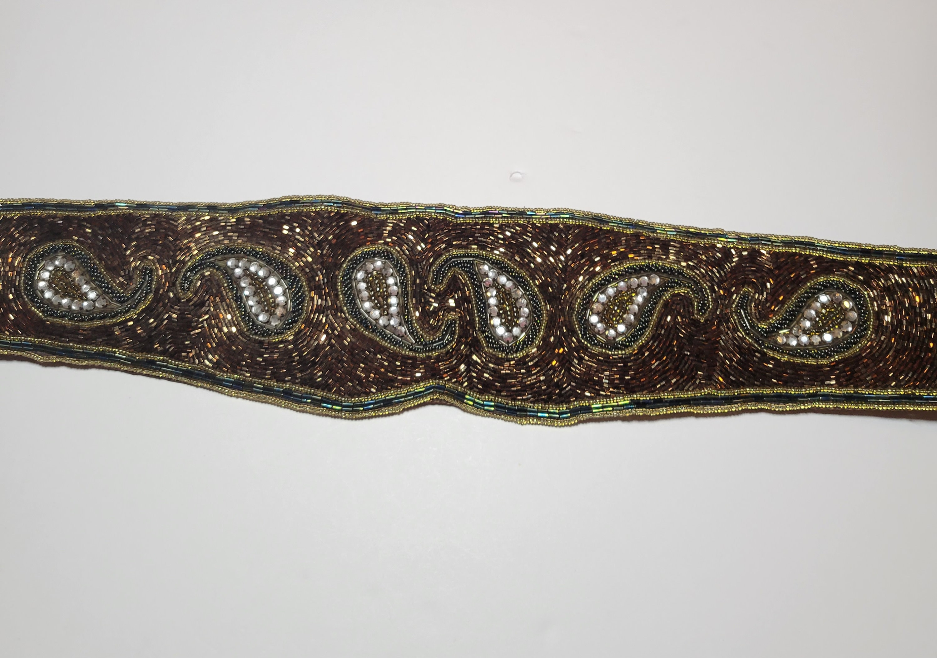 Vintage 80’s Elegant Cream Beaded Women\'s Cummerbund Style Rare Belt Size S Beaded Medium Belts for Women for sale | eBay main image 4