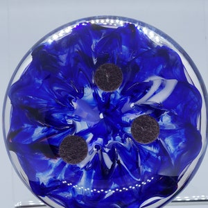 Signed L.C. Roff Vintage Cobalt Art Glass Paperweight - Etsy