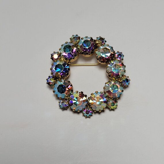 50s/60s Dazzling Vintage Circle Pin Sparkling Aro… - image 3
