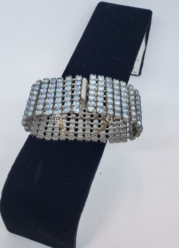 Vintage Sky Blue Rhinestone Crystal Bracelet Fabu… - image 5