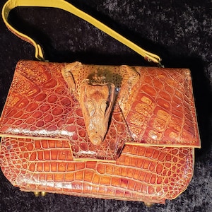 40s/50s Florida Alligator Handbag Chic Vintage Fashion! Miami USA