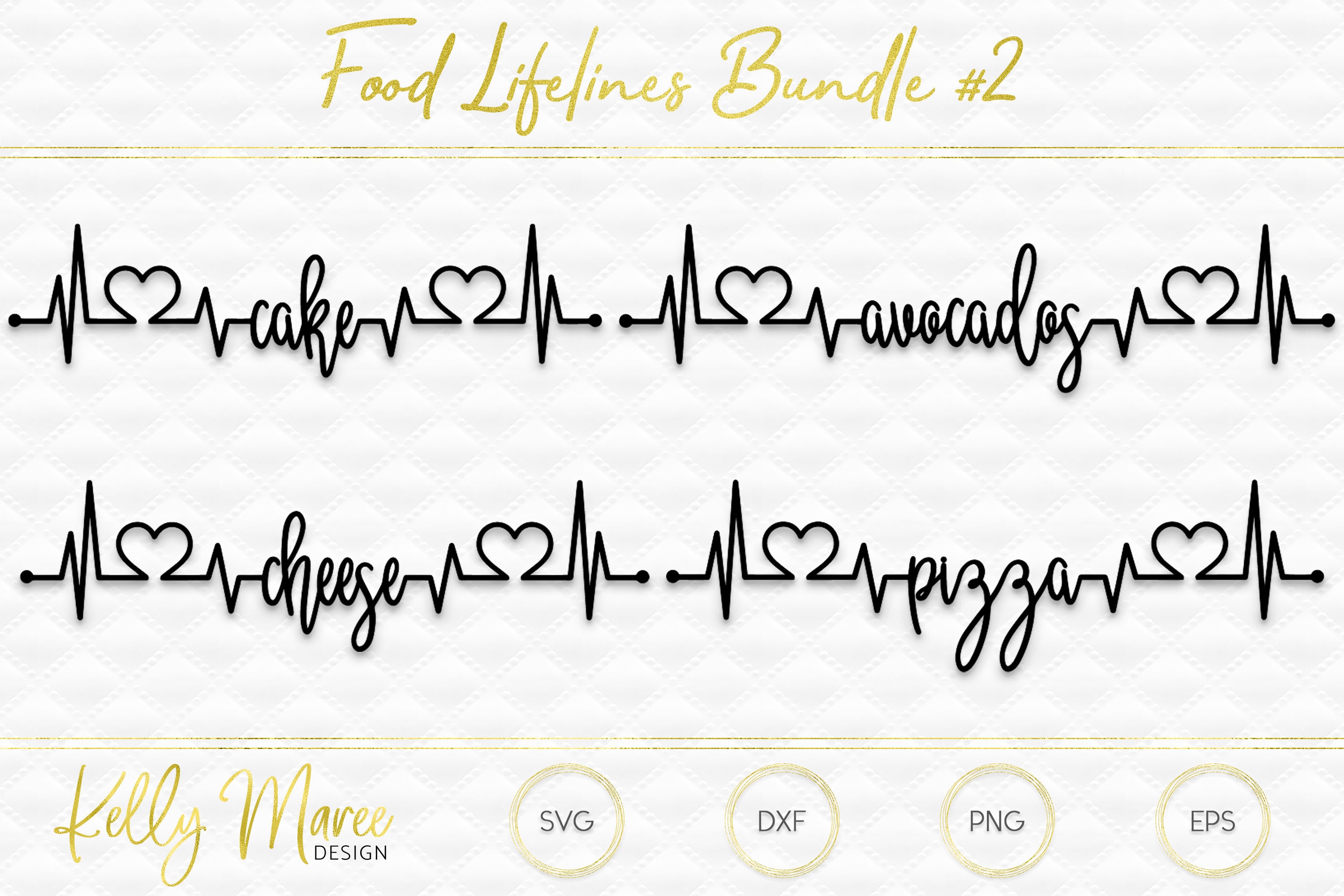 Food Lifeline Svg Bundle 2 Cut File Silhouette Cameo Cricut Heartbeat Svg