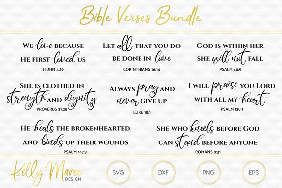 Bible Verses Svg File Bundle Cut File Silhouette Cricut Etsy