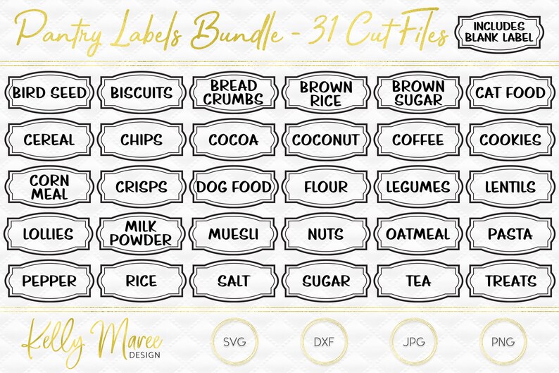 Pantry Labels SVG File Bundle Cut File Silhouette Cricut Etsy