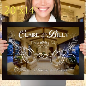 VALENTINE&#39;S DAY GIFT mirror | A unique gift for a special couple  | Custom made wedding gift at affordable price | Perfect sandblast finish