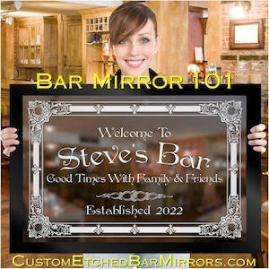MOST RECOMMENDED MIRRORS For Home Bar • Biggest size available on Etsy • Customization welcome • Stunning silver colored finish • Handmade