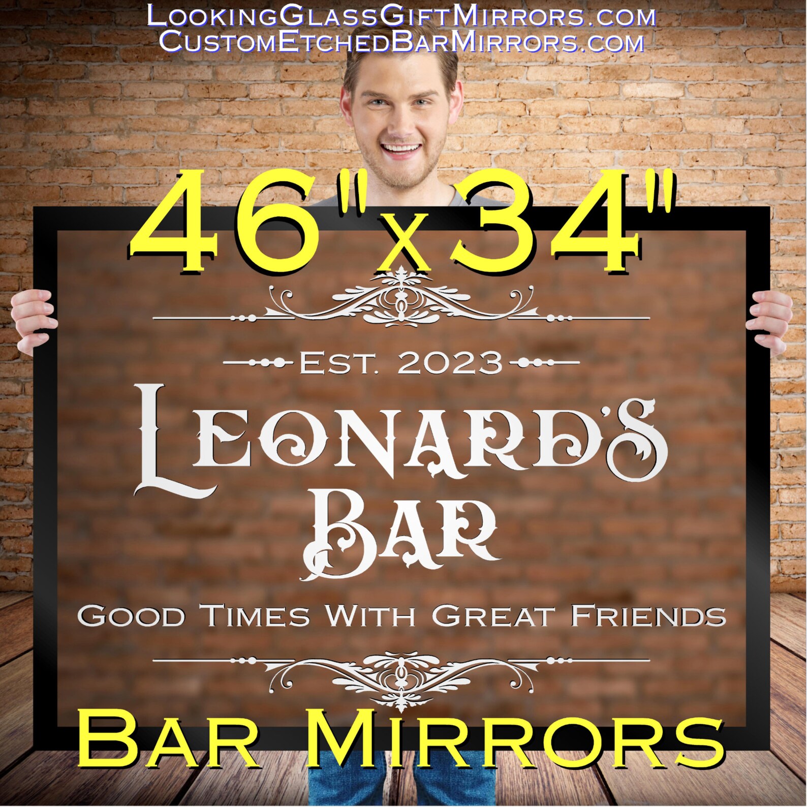 CUSTOM BAR MIRRORS | Design Your Own Unique Custom Home Bar Mirror | My ...