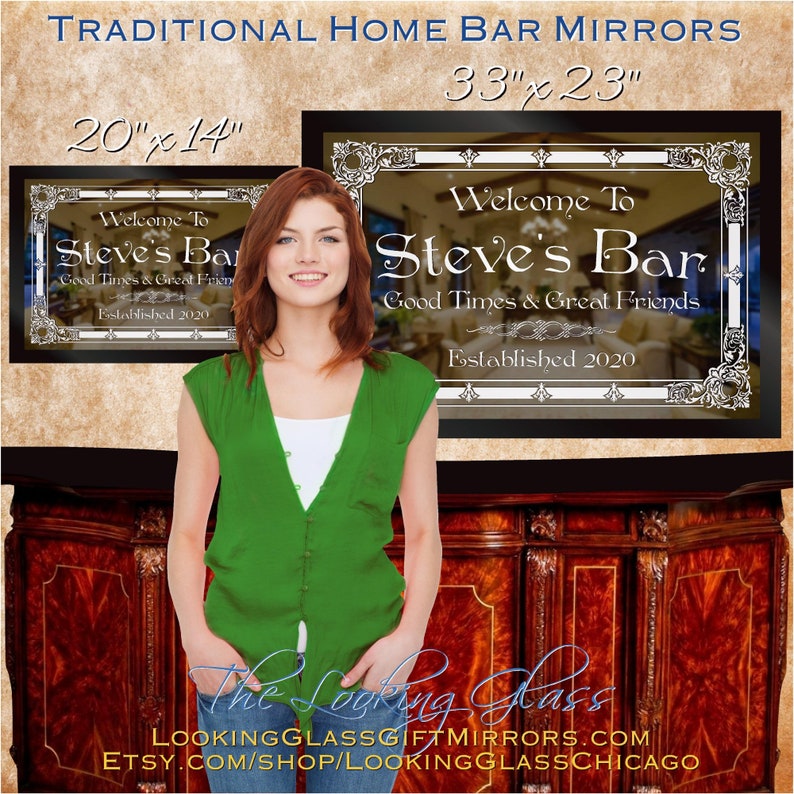 CUSTOMIZED BAR MIRROR Unique personalized engraving Etsy