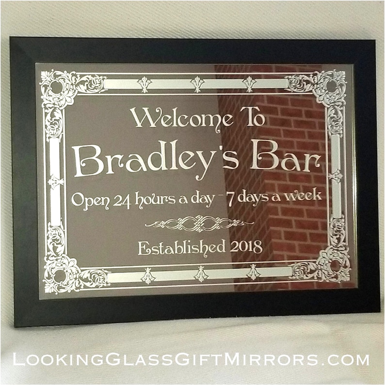 CUSTOMIZED BAR MIRROR Unique Personalized Engraving Etsy