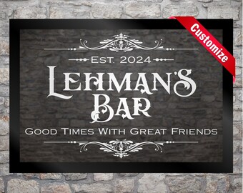 CUSTOM BAR MIRROR signs | Gift For Fathers | Basement Bar Mirrors | Personalized Home Bar Designs |  Man Cave Gifts | High quality sandblast