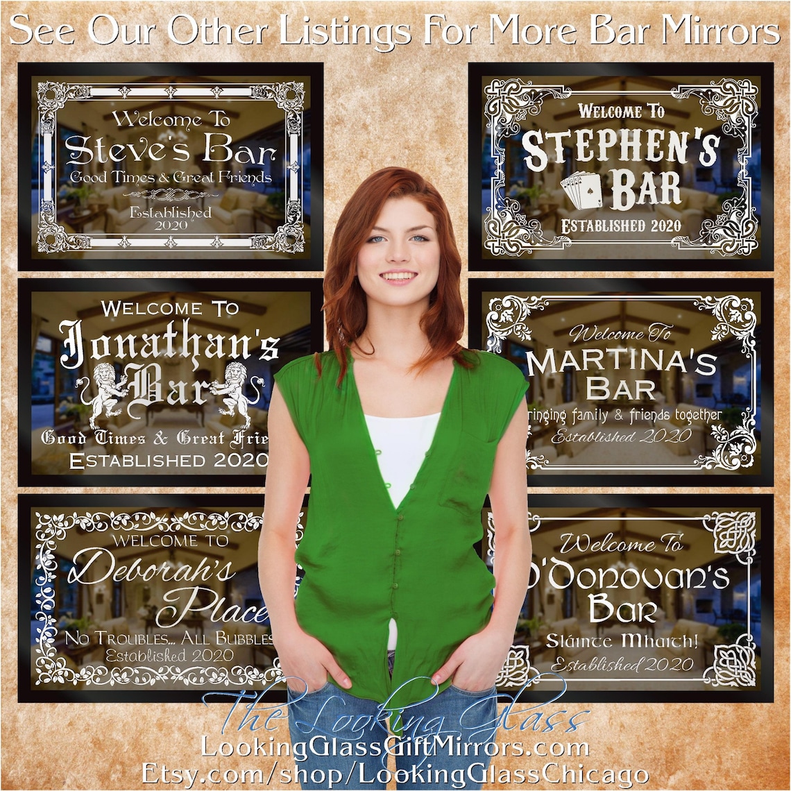 CUSTOM BAR MIRRORS Design Your Own Unique Custom Home Bar Etsy