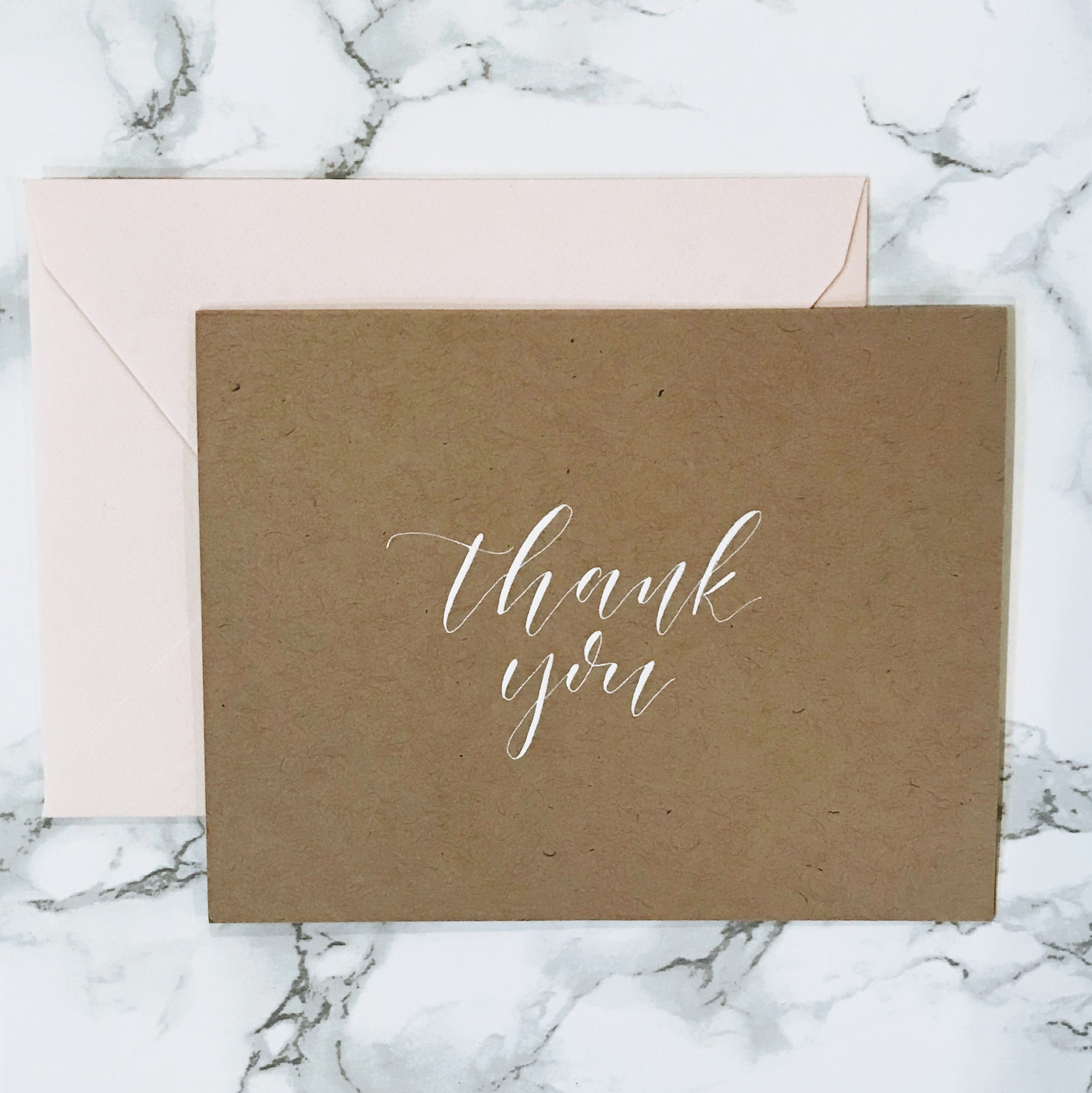 Set of 5 Thank You Cards, Stationery Set, Thank You Cards, Thank You Card Set, Kraft Paper Thank