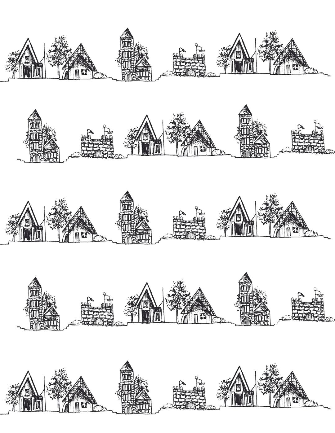 Tiny House Pattern Digital Print - Etsy