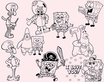 Spongebob - Cutting Files and Clipart Svg Png Eps Dxf Jpg Digital Graphic Design Instant Download Commercial Use